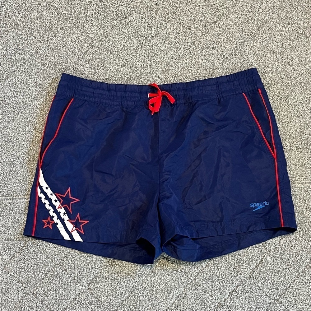 Speedo Athletic Shorts Womens Size Large Blue Beach Running